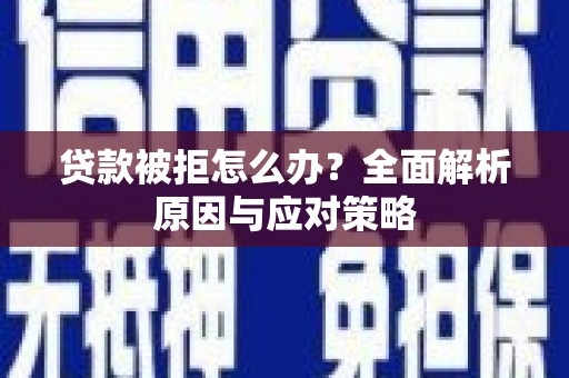 牟定贷款被拒怎么办？全面解析原因与应对策略